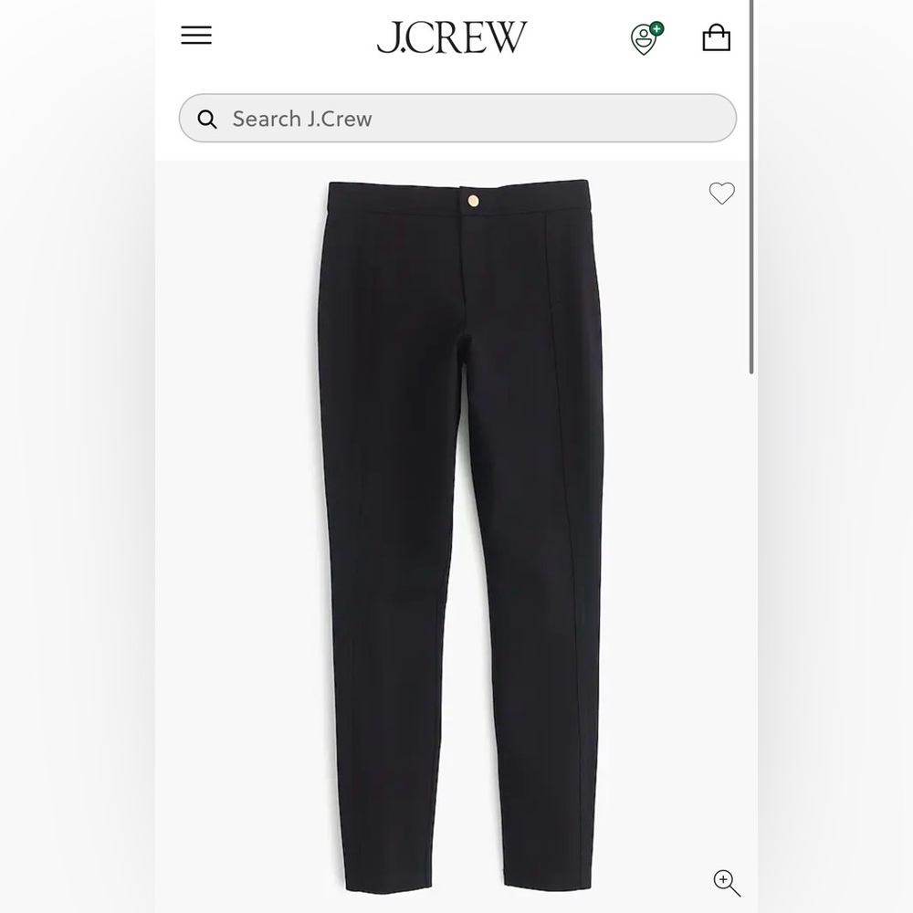 J CREW Pixie Black Stretch Skinny Pants - Size 8 Regular